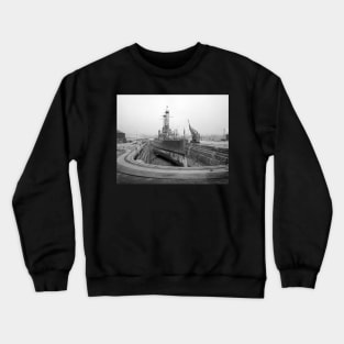 Battleship in Brooklyn Dry Dock, 1920. Vintage Photo Crewneck Sweatshirt